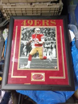 Jimmy G SF49ers framed pic. Authentic NFL merch.