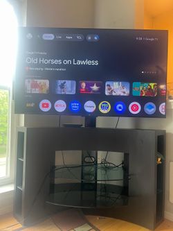 Corner wood tv stand