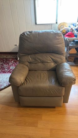 Tan Faux Leather Recliner Chair