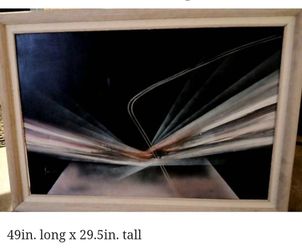 Beautiful White Washed Wooden Framed Canvas