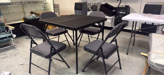 Folding Card Table and 4 Chairs Set