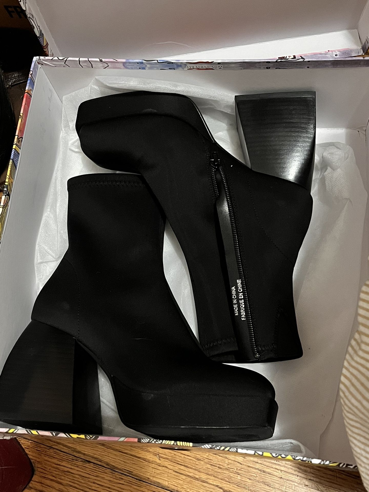 Jeffrey Campbell Heeled Black Sock Boot 