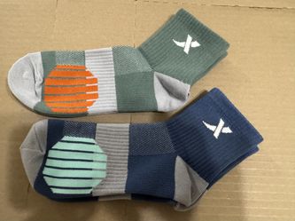 Athletic Ankle Socks, 2 Pairs (Men's, fits US 8)