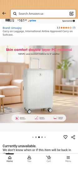 White Set Luggage Carry On 20 inches