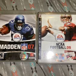 NCAA Football 09 For Sony Playstation 3 and Madden nfl 2007 for PS3