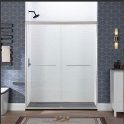PROT-6072-CH, Double Sliding Shower Door 56-60" Width × 72"Height with 1/4"(6mm) Clear Tempered Glass in Polished Chrome Finish *