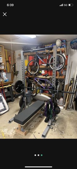 Squat rack and weights