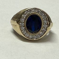 GENTS BLUE STONE RING 