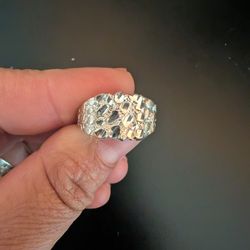 Silver .925 Nugget Ring Size 7,8,9 And 10.5