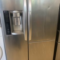 LG 36”side By Side Door Fridge Stainless Working Perfectly 4 Months Warranty .