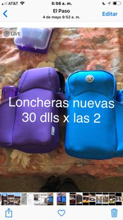 30$ x las 2 loncheras nuevas mc combs