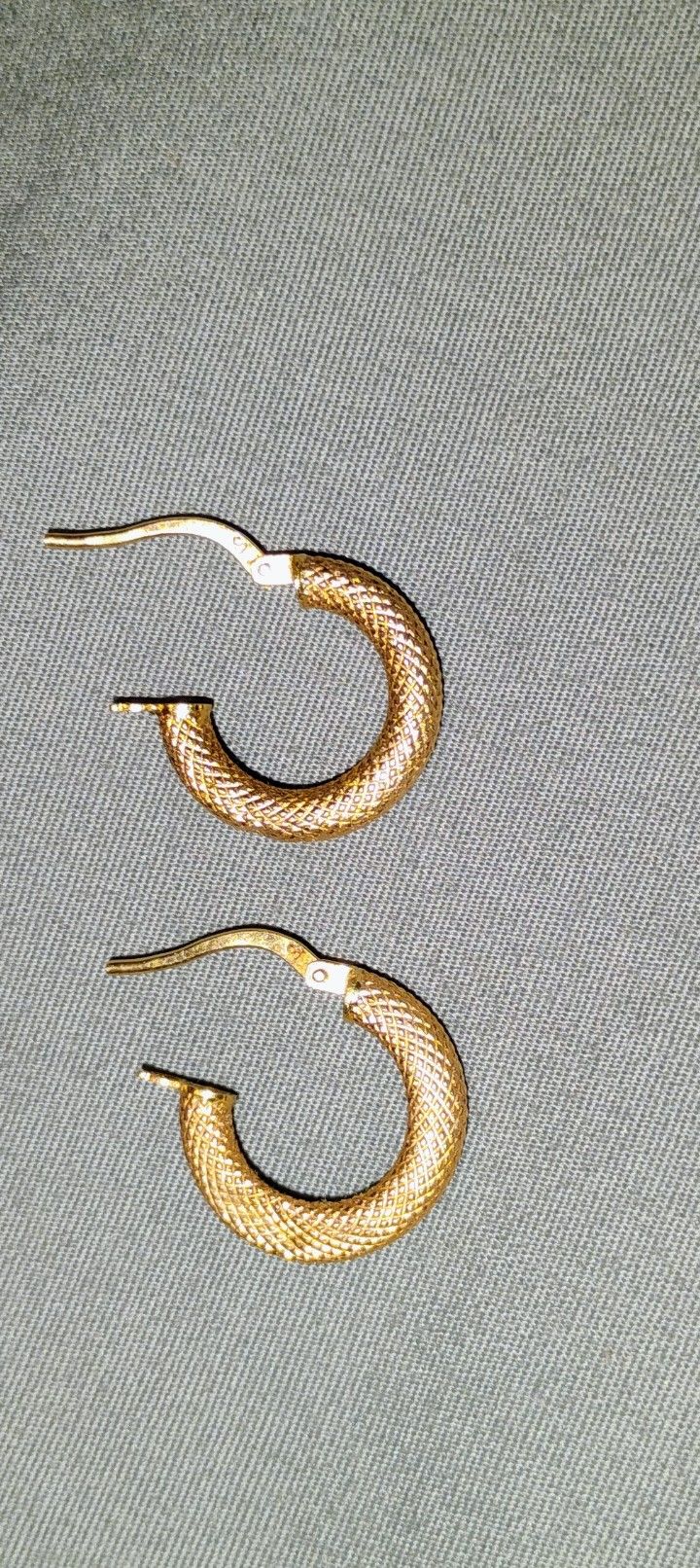 Signed 14kt Gold Hoop/Huggie Earrings