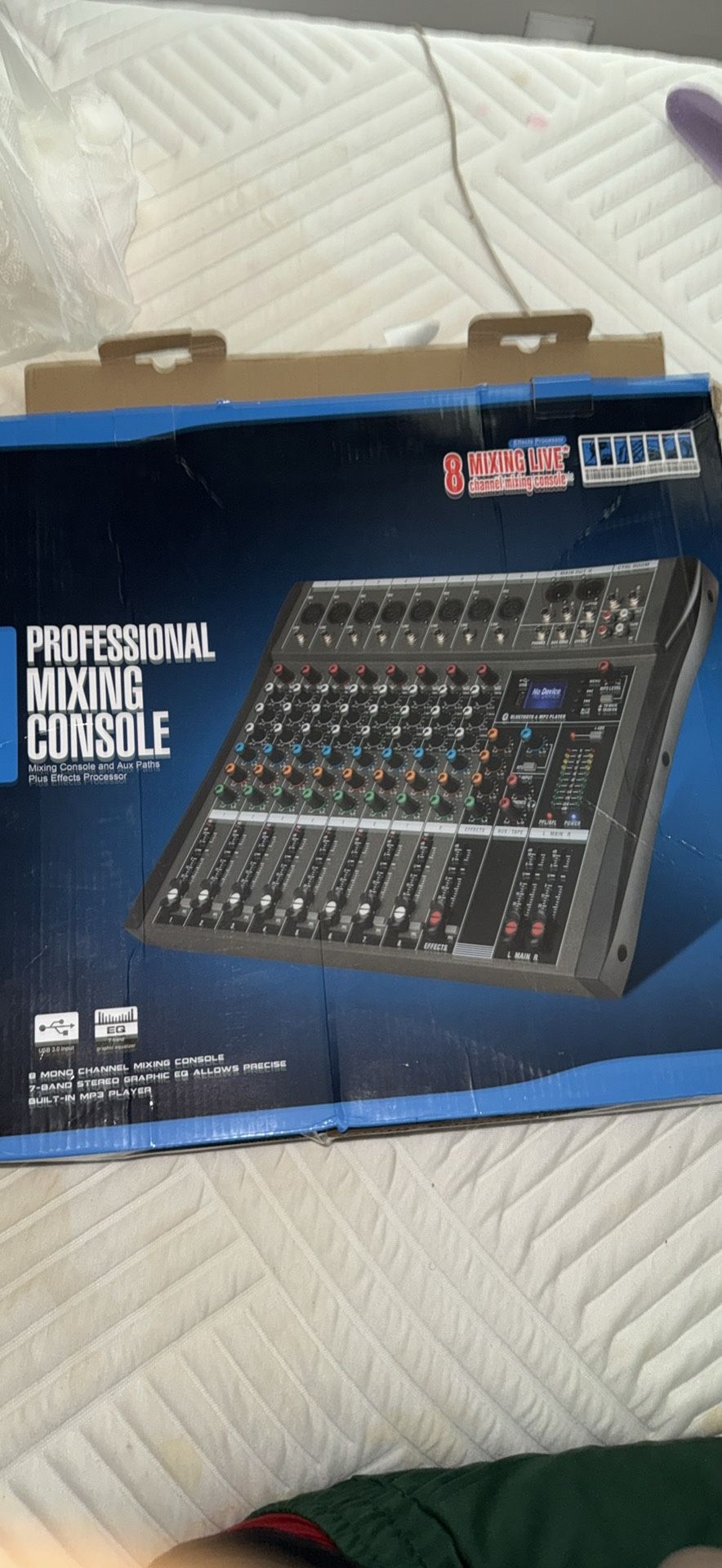 Professional Mixer 8-Channel USB Effect 48V Phantom Power Recording Conference Stage Party Consoel ,