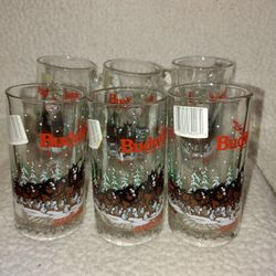 Vintage Budweiser Christmas Beer Mugs