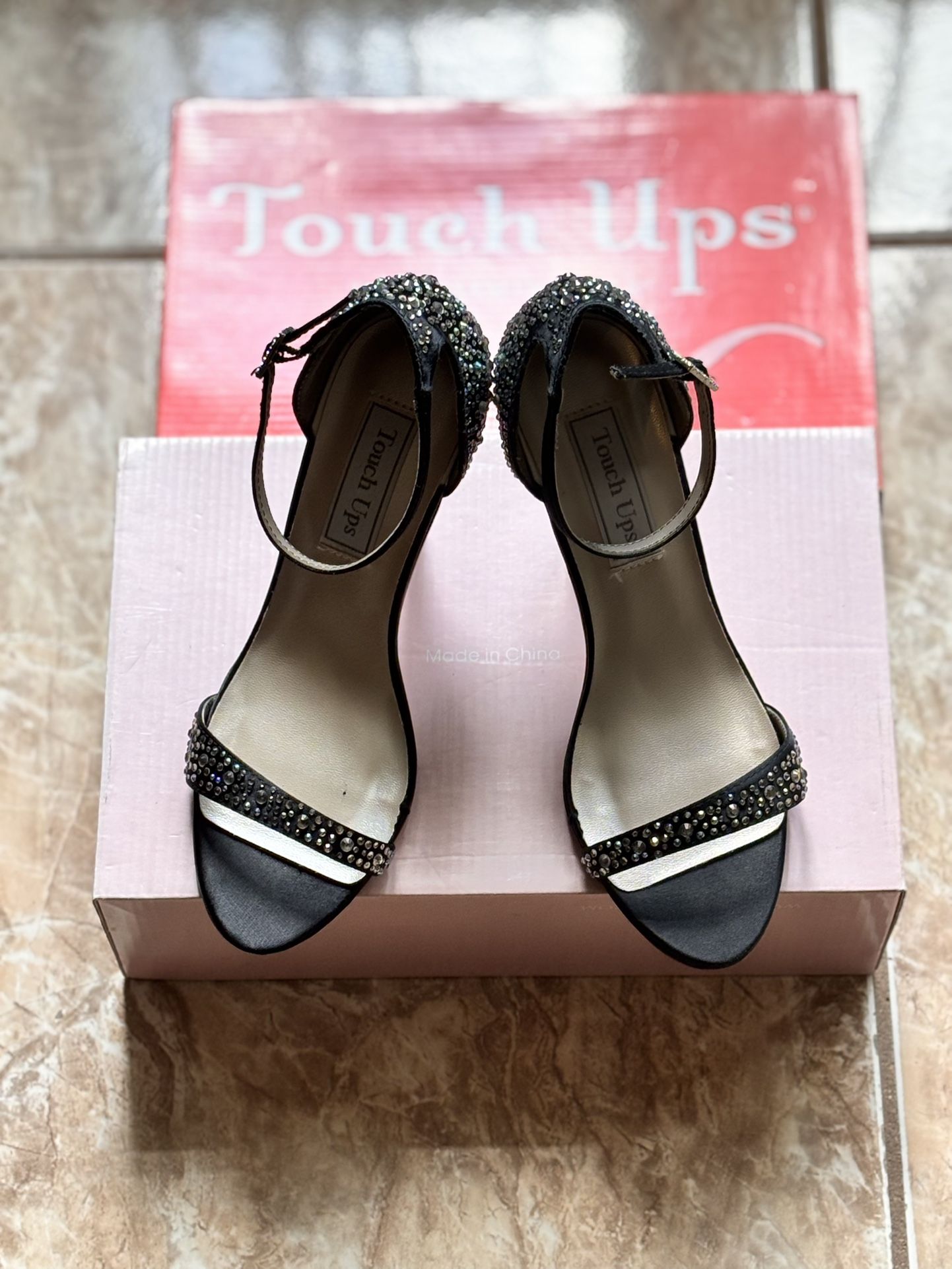 Touch UPS Rena Black Bling Heels By Benjamin Walk