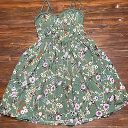 Green Floral Dress