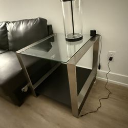 Glass And Chrome End Table