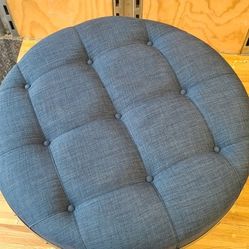 Blue Ottoman Metal Base