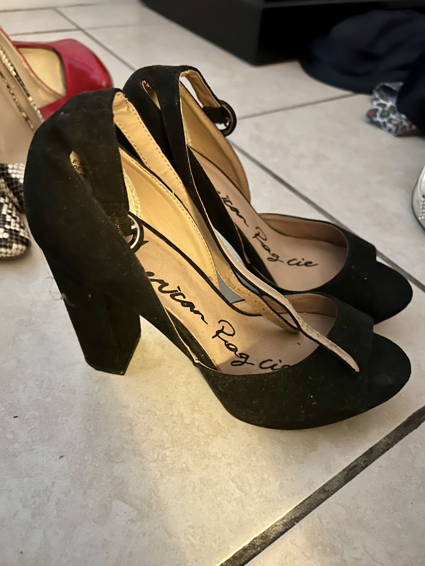 Black Velvet Heels Size 6.5 $5