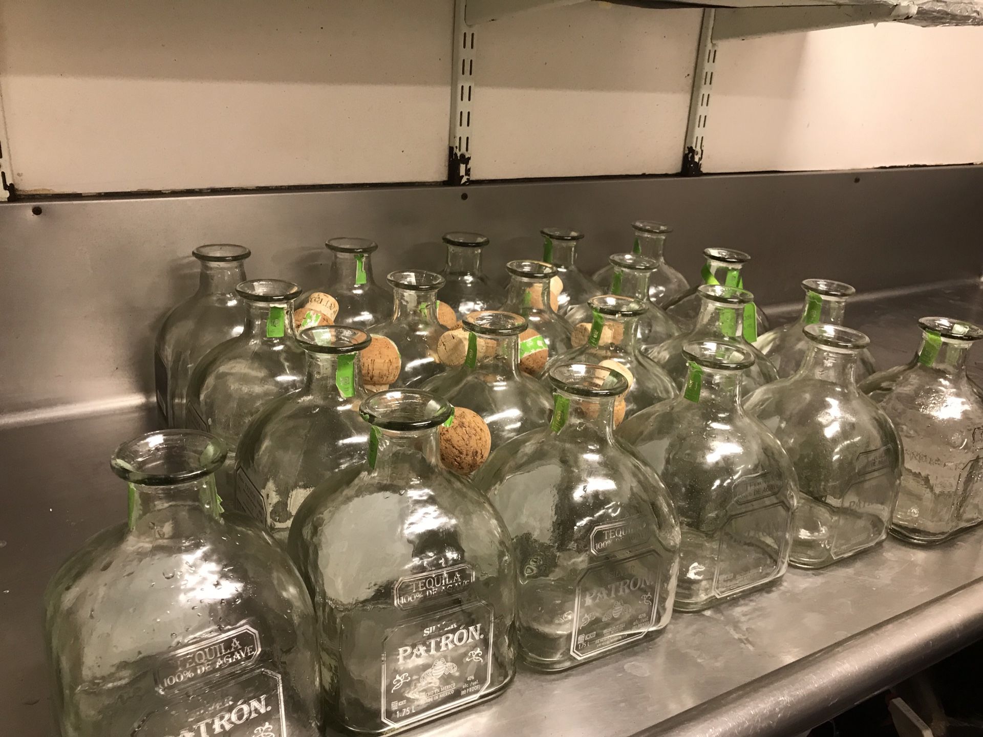 **BIG **half gallon empty PATRON bottles