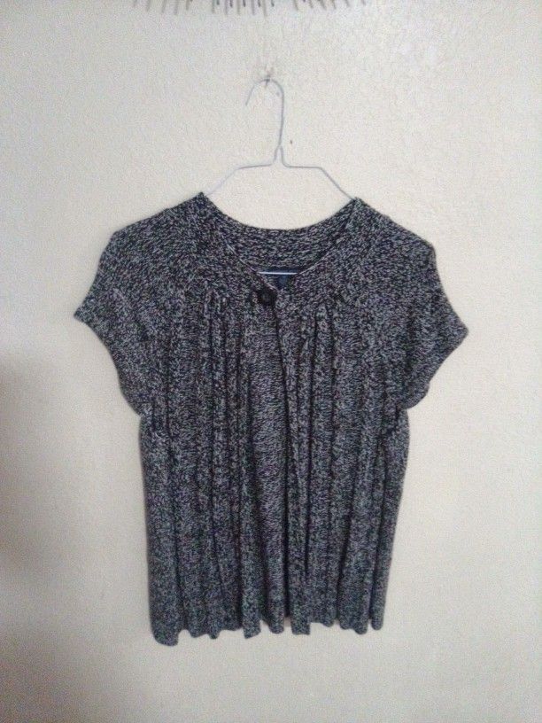 Ladies Westbound Women Black And White Sleeveless Sweater Size 2X