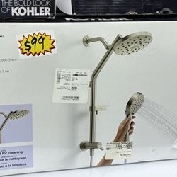 KOHLER Hydrorail R38001-G-BN 3-in-1 Multifunction Shower Column Kit Brushed Nickel Finish