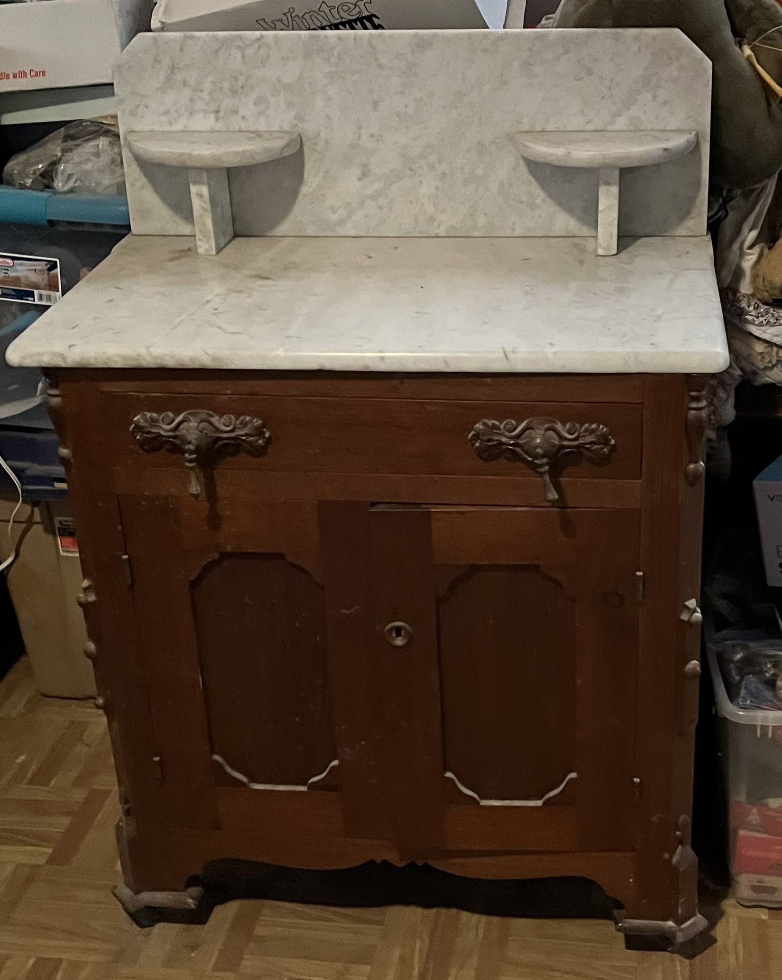 Antique Marble top Dry Sink