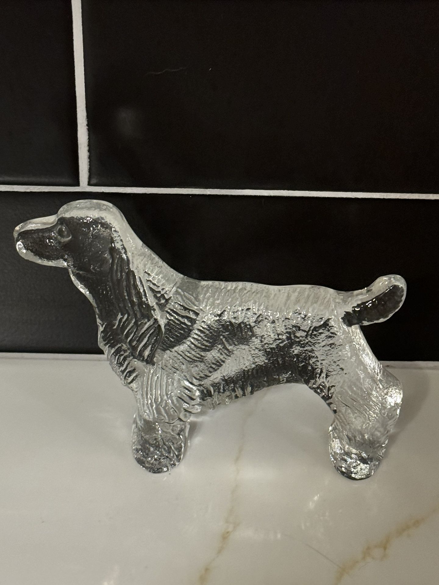 Kosta Boda Crystal Spaniel Paperweight Flatback Bertil Valien Figure