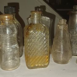 Vintage/Antique Lot Of 9 Glass Bottles