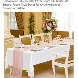 6 Packs Satin Tablecloth 102 x 58 Inches Rectangular