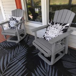 Adirondack Swivel Glider Chair, Weather Resistant Adirondack Outdoor Rocking Chair, HDPE Glider Set of 2 for Outside, All-Weather Glider Chair for Law