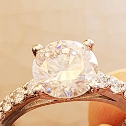 2 CT. Moissanite Diamond Preveli On Silver Ring 