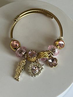 Pink San Judas Stainless Steel Bracelet 