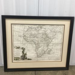 Framed 18th Century Zatta Map of Africa w/ Decorative Cartouche