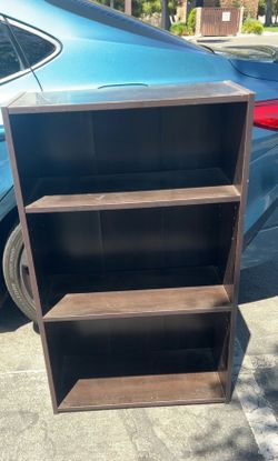 3-Shelf Bookcase / Bookshelf – Dark Brown – Good Used Condition