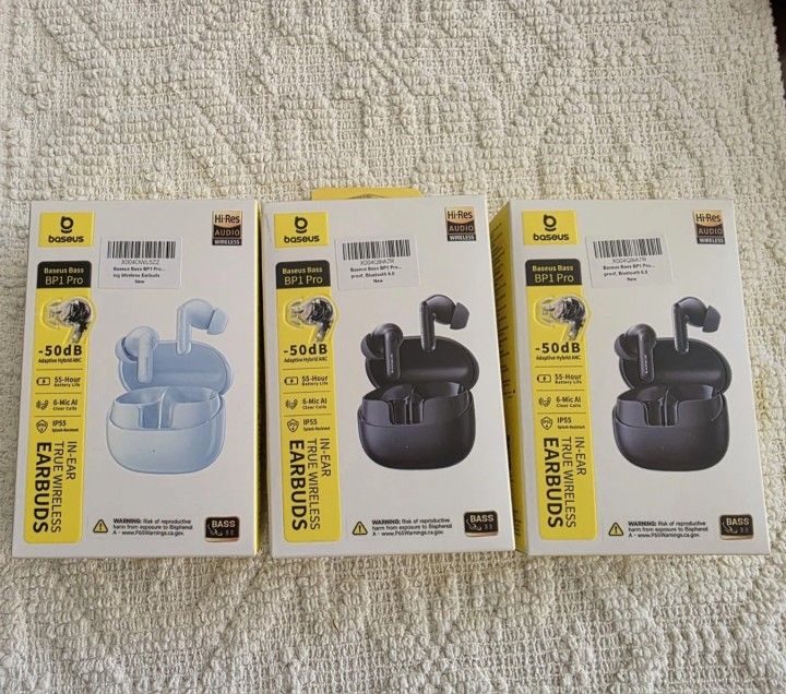 Baseus Bass BP1 Pro Noise Cancelling Earbuds – Black – Factory Sealed – $100 (San Mateo)