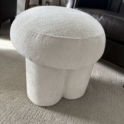 Two Ottomans Matching White Cream Ivory NEW