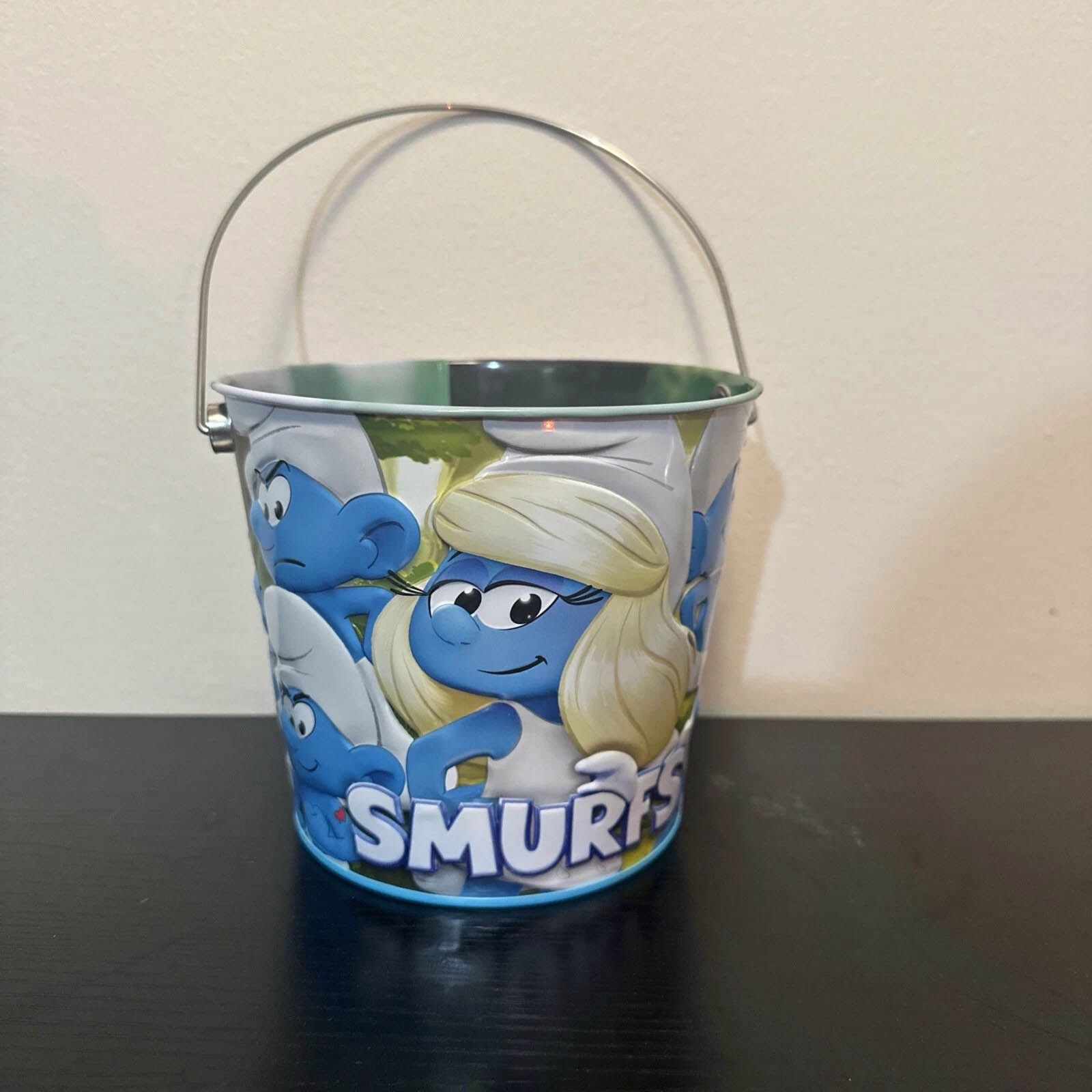 Smurf Popcorn Bucket 2025 Smurfs Movie Collectible Tin
