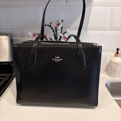 Coach Nina Tote - Black Refined Leather (Retail $550)