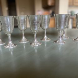 Gorham Sterling Silver Engraved Goblets (Set of 8)