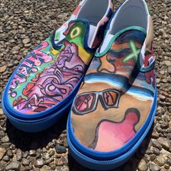 Custom Low Top/Slip-On Vans by Jonah Fleurimond Size 9.5