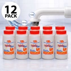 Wild Tornado Pipe Dredge,Powerful Sink Cleaner Powder Fast Foaming for Kitchen Toilet Pipeline Quick Cleaning Tool（12pcs）