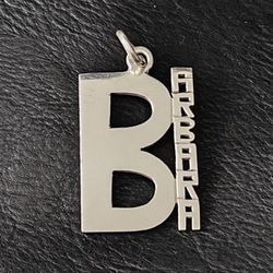 TOMAS MILLAN 925 Sterling Silver Vintage Mexico "Barbara" Name Pendant