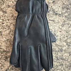 Men’s Lined Leather Gloves, New, Size Medium