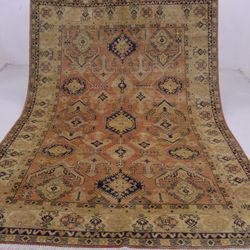 7x10 ft Afghan Handmade Kazak Design Area Rug- Wool and Veg dye