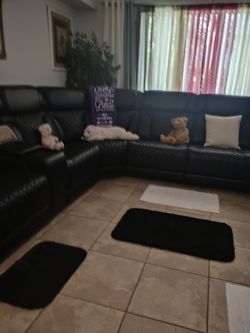 Leather Black Sectional Couch