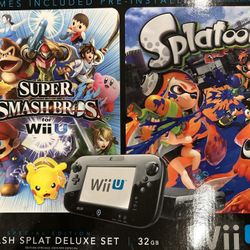 Nintendo Wii U Super Smash Splat Splatoon Deluxe Set 32GB Console - Complete