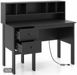 Home Office Computer Desk with Type-C Power Outlets