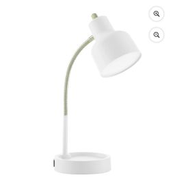 Mainstays 17" LED Catch-All Base & AC Outlet Adjustable Flexible Desk Lamp