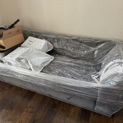 Velvet Gray Sofa